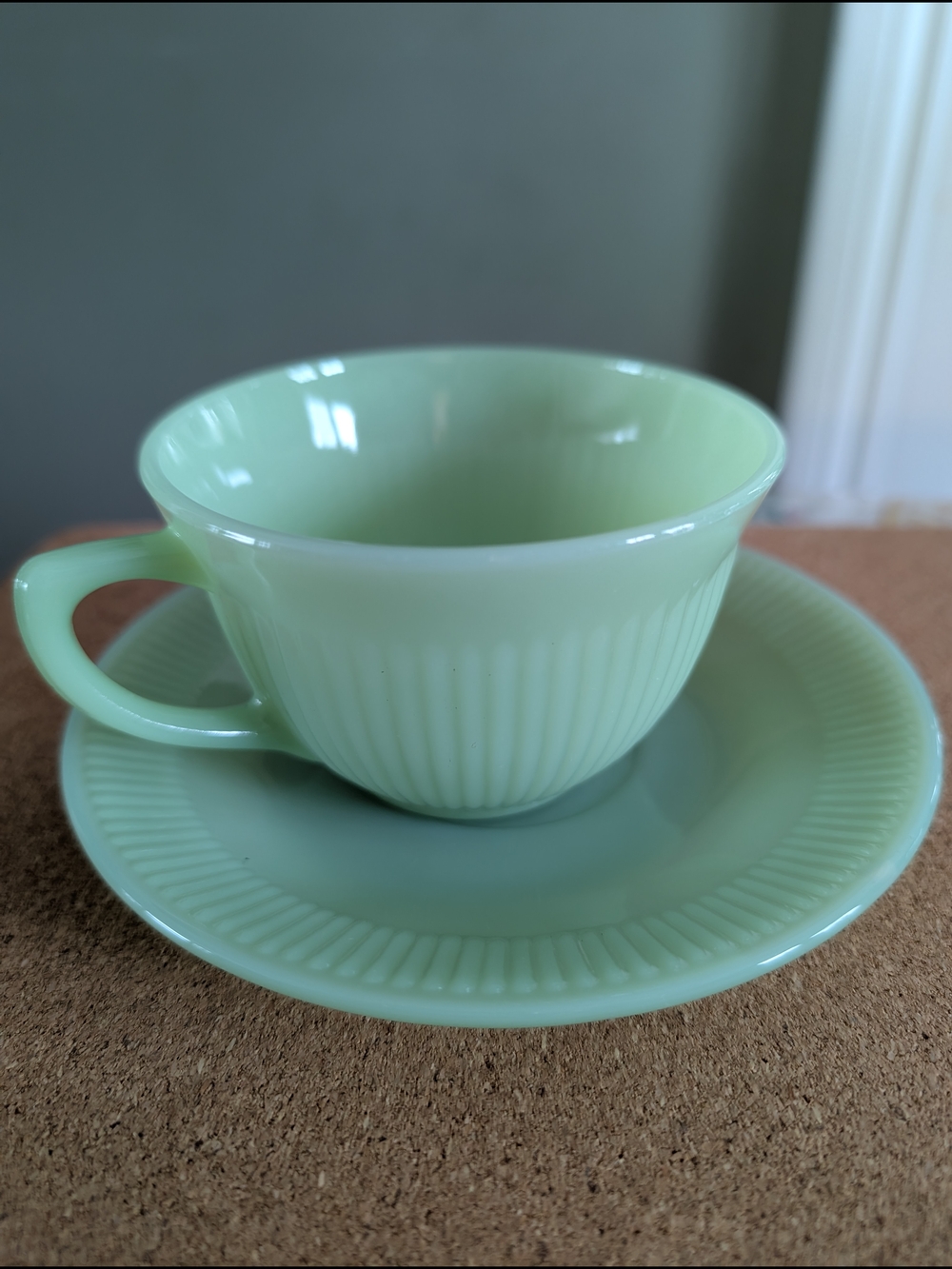Vintage Jadeite Teacup and Saucer